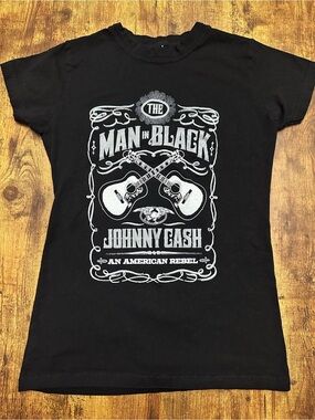 Ash Black Johnny Cash 'The Man in Black' Graphic Tee #150